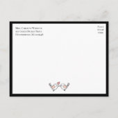 ラブバーズピンクブラックロブバーズリハーサルディナー インビテーションポストカード (裏面)