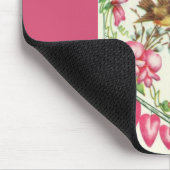 ラブバーズピンクヴィンテージバレンタインデー マウスパッド (コーナー)
