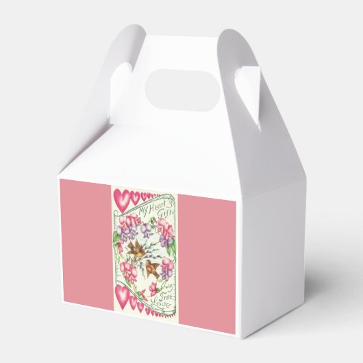 ラブバーズピンクヴィンテージバレンタインパーティーウィズボックス フェイバーボックス (正面サイド)