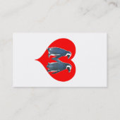 ラブバーズペンギンカップル赤いハートサンダー_コーブ 名刺 (裏面)