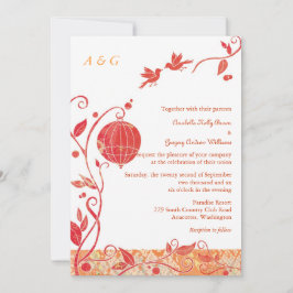 ラブバーズモノグラム結婚式 招待状