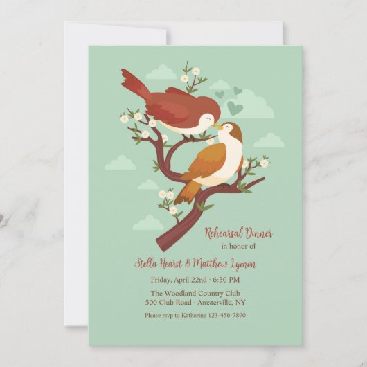 ラブバーズリハーサルディナーパーティー 招待状 (正面)