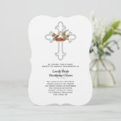 ラブバーズレッドバラスクリスチ結婚ャンズ 招待状 (スタンド正面)