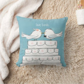 ラブバーズ結婚ケーキの新郎新婦キス クッション (ブランケット)