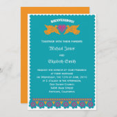 ラブバーズ結婚式招待状アクア 招待状 (正面/裏面)