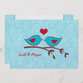 ラブバーズ結婚式招待状テンプレート 招待状 (正面/裏面)