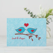 ラブバーズ結婚式招待状テンプレート 招待状 (スタンド正面)