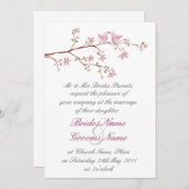 ラブバーズ結婚式招待状 招待状 (正面/裏面)