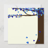 ラブバーズ落下ハートオークツリー 招待状 (裏面)