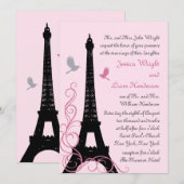 ラブバーズ ウェディング 招待状(ピンク) 招待状 (正面/裏面)