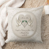 ラブバーズ·ハートパーソナライズされた·ミスター·アンド·ミセス·ピローズ クッション (ブランケット)