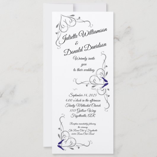 ラブバーズ フラット 結婚式招待状 招待状 (正面)