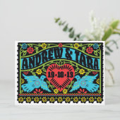 ラブバーズ ペーパー ピカド ウェディング 招待状 (スタンド正面)