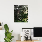 ラブバーズ+松の木の夜のウェディングカスタムバナー ポスター (ホームオフィス)