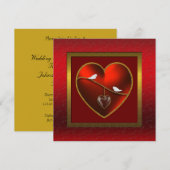 ラブバーズ 結婚記念日パーティー招待状 招待状 (正面/裏面)