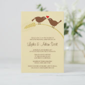 ラブバーズ 3.5" x 5" 結婚記念日 招待状 (スタンド正面)