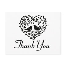 ラブバードありがとう白黒フローラハート