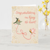 ラブバードおめでとう結婚カード カード (黄色い花)