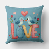 ラブバードお洒落ズパステルコテージコアアート クッション (裏面)