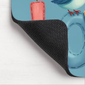 ラブバードお洒落ズパステルコテージコアアート マウスパッド (コーナー)