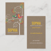 ラブバードお洒落ズフローラブティックアイデンティティ 名刺 (正面/裏面)