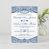 ラブバードつる植物パターン結婚式招待状 招待状 (スタンド正面)