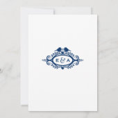 ラブバードつる植物パターン結婚式招待状 招待状 (裏面)