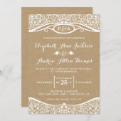 ラブバードつる植物パターン結婚式招待状 招待状 (正面/裏面)