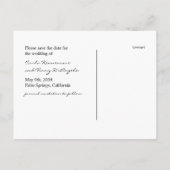 ラブバードとさくらんぼの花が日付カードを保存 案内ポストカード (裏面)