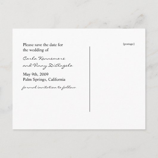 ラブバードとさくらんぼの花が日付カードを保存 案内ポストカード (裏面)