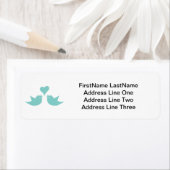 ラブバードとハートカスタム文字 ラベル (インサイチュ)