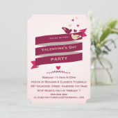 ラブバードとハートバナーバレンタインパーティー 招待状 (スタンド正面)
