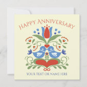 ラブバードと花々 招待状 (正面)