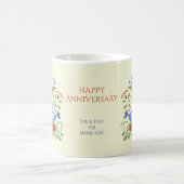 ラブバードと花 コーヒーマグカップ (中央)