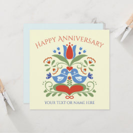 ラブバードと花 招待状