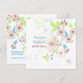 ラブバードのウェディング招待状 招待状 (正面/裏面)