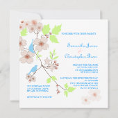 ラブバードのウェディング招待状 招待状 (裏面)