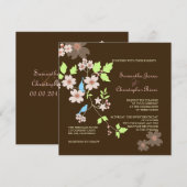 ラブバードのウェディング招待状 招待状 (正面/裏面)