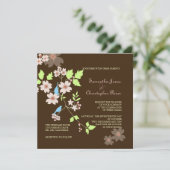 ラブバードのウェディング招待状 招待状 (スタンド正面)