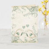 ラブバードのウェディング カード (黄色い花)