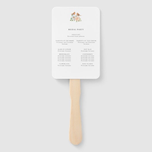 ラブバードのセレモニーのプログラムハンドファン ハンドファン (裏面)