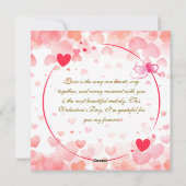 ラブバードのバレンタインのグリーティングカード シーズンカード (裏面)