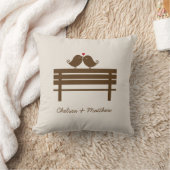 ラブバードのベンチ{red} クッション (ブランケット)