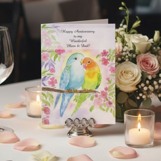ラブバードのママとパパ おめでとう結婚記念日 カード