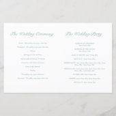 ラブバードのミントグリーン結婚式 プログラム (裏面)