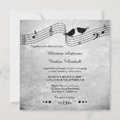 ラブバードの歌 ミュージック ウェディング 招待状 (正面)