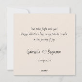 ラブバードの漫画 バレンタインデーの枝に シーズンカード (裏面)