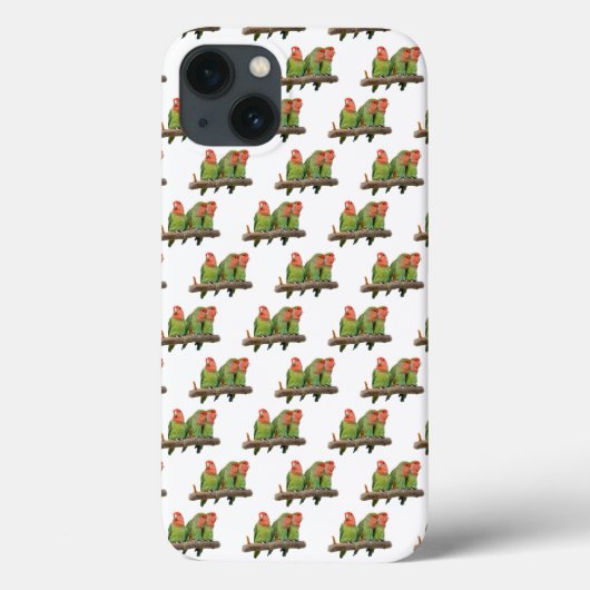 ラブバードの狂騒 iPadケース (ホワイト) Case-Mate iPhoneケース (裏面)