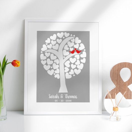 ラブバードの結婚式や記念日のゲストからのメッセージ ポスター