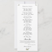 ラブバードの結婚式プログラムカード (裏面)